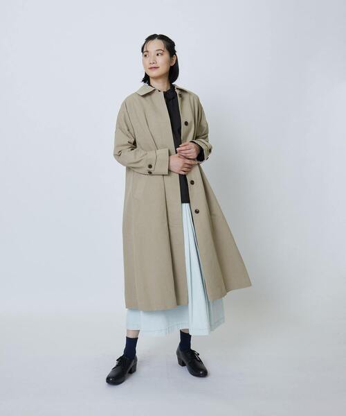 LOISIR ステンカラーコート コート グランジコットンポプリンステン