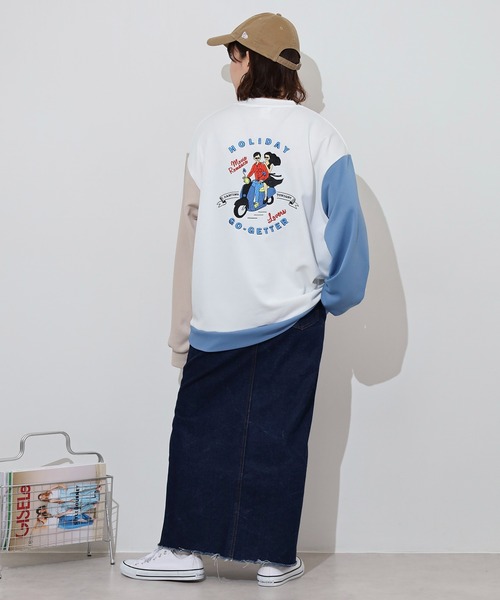 トレーナー スウェット spiritoso カップル刺繍トレーナー レディース spiritoso トレーナー スウェット カップル刺繍トレーナー