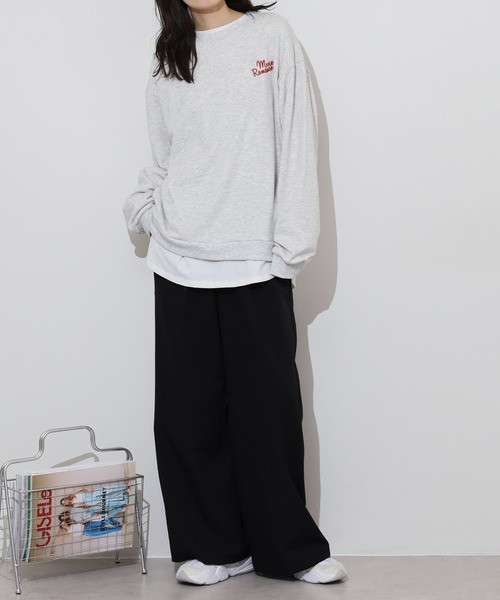 トレーナー スウェット spiritoso カップル刺繍トレーナー レディース spiritoso トレーナー スウェット カップル刺繍トレーナー