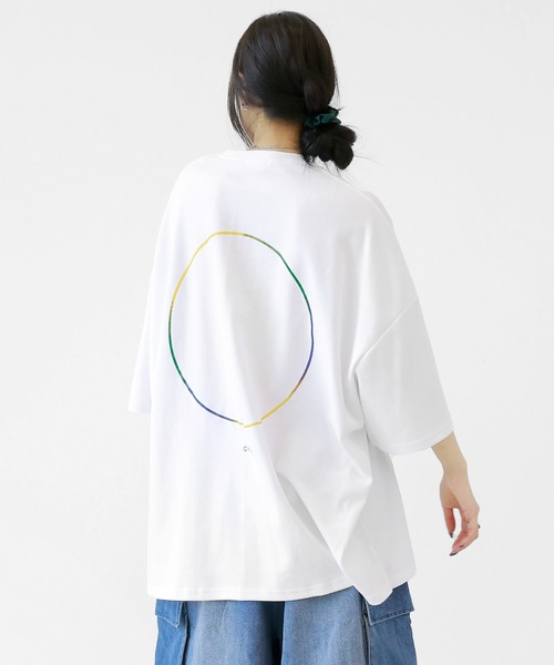minsobi tシャツ グラデーションサークルT ビッグシルエット半袖