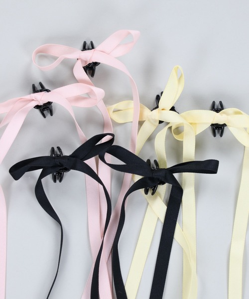 SPINNS ヘアクリップ 「2個セット」サテンリボンヘアクリップ