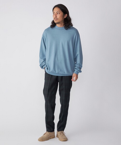 SHIPS tシャツ SHIPS: 「抗菌消臭」 ミルドウール ジャージー モック