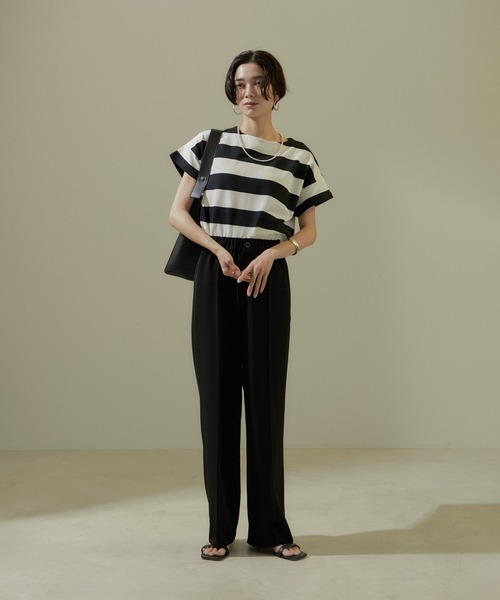 SALON adam et rope' スラックス パンツ イージーリラックス
