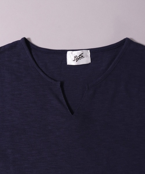 BAYBLO tシャツ (BB)「ユニセックス」スラブ キーネック Tシャツ