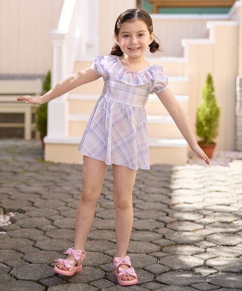 any FAM 水着 チェック柄 セパレート キッズ 子供 女の子