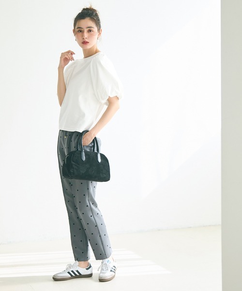 美品 EPOCA 半袖 Tシャツ ボリューム袖 白 デザインカットソー 40 美品 EPOCA 半袖 Tシャツ ボリューム袖 白 デザインカットソー
