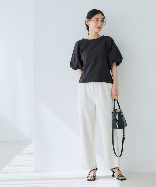 coca tシャツ ボリューム袖コットンカットソー レディース