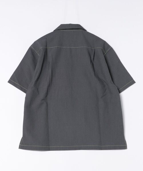 go slow caravan シャツ T/Rストレッチワンポイント刺繍O/P