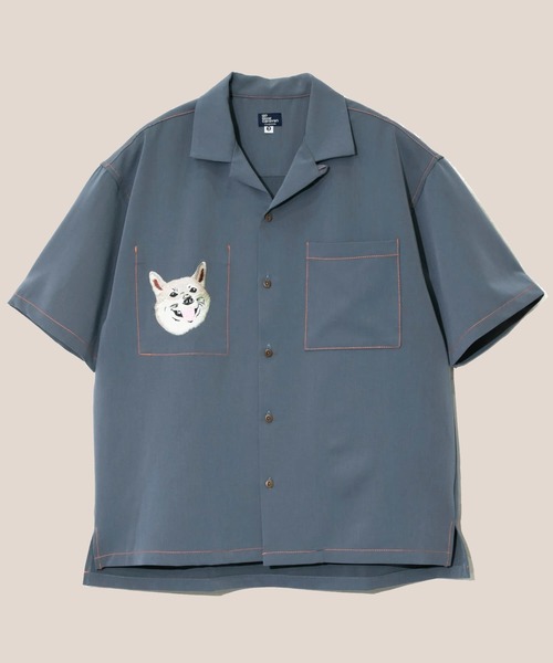【新品未使用】ゴースローキャラバン　T/Rワンポイント刺繍シャツ　Mサイズ go slow caravan シャツ T/Rワンポイント刺繍 半袖O/Pシャツ