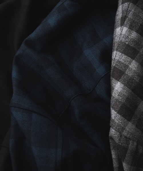 remer　ルーズオールドタータン柄チェックシャツ　チャコールグレー　S loose old tartan check shirt / ルーズオールドタータン柄