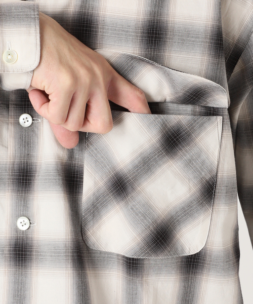 JOURNAL STANDARD - JOURNAL STANDARD STEAD (ジャーナルスタンダードホームステッド) 24051470602010 AJRAKH RELAX OPEN SHIRT  メンズ ブラウン L JOURNAL STANDARD J.S HOMESTEAD シャツ J.S.Homestead / Stead OMBRE