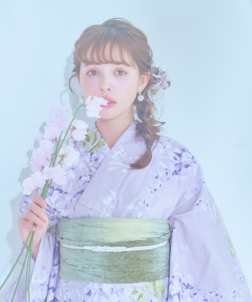 6点セットsugar nine 浴衣・帯2・帯飾り・下駄・髪飾り 浴衣3点セット（浴衣・帯・下駄）（浴衣）｜sugar nine