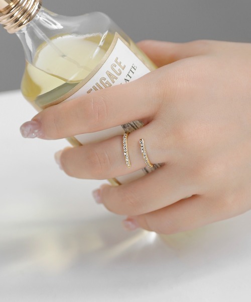 ANEMONE（アネモネ） 指輪 リング ダブルラインビジューリング