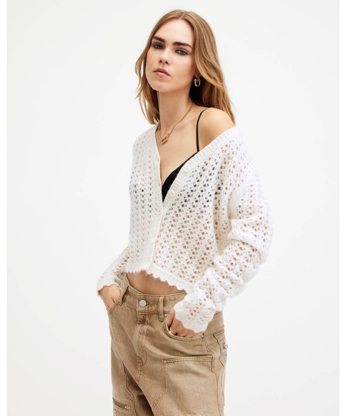 カーディガン VIVIAN OPEN STITCH V-NECK CARDIGAN | VIVIAN オープン ステッチ Vネック カーディガン レデ