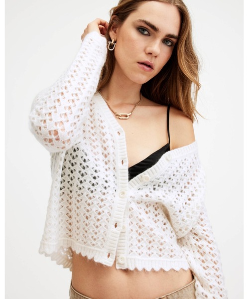 ALLSAINTS（オールセインツ） カーディガン VIVIAN OPEN STITCH V-NECK