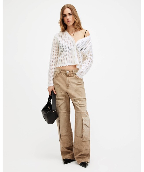 カーディガン VIVIAN OPEN STITCH V-NECK CARDIGAN | VIVIAN オープン ステッチ Vネック カーディガン レデ カーディガン VIVIAN OPEN STITCH V-NECK CARDIGAN | VIVIAN