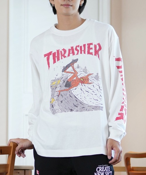 tシャツ 「ムラサキスポーツ限定」THRASHER/スラッシャー ロンTee/プリントTee ルーズシルエット ユニセックス 243TH1LT011/ | THRASHER | 02