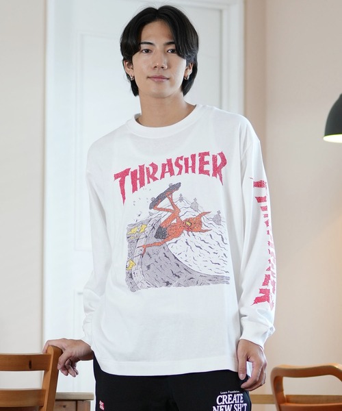 tシャツ 「ムラサキスポーツ限定」THRASHER/スラッシャー ロンTee/プリントTee ルーズシルエット ユニセックス 243TH1LT011/ | THRASHER | 15