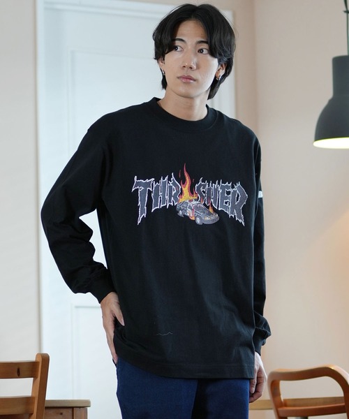 tシャツ 「ムラサキスポーツ限定」THRASHER/スラッシャー ロンTee/プリントTee ルーズシルエット ユニセックス 243TH1LT011/ | THRASHER | 22