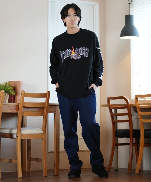 tシャツ 「ムラサキスポーツ限定」THRASHER/スラッシャー ロンTee/プリントTee ルーズシルエット ユニセックス 243TH1LT011/ | THRASHER | 24