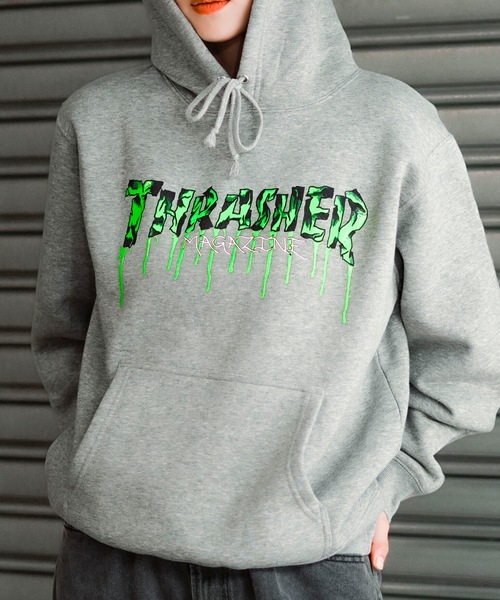 Thrasher クラッシュ スカル ロゴ フーディ パーカー 送料関税込 セール】THRASHER SKATE AND DESTROY emb FULL ZIP HOODIE SWEAT