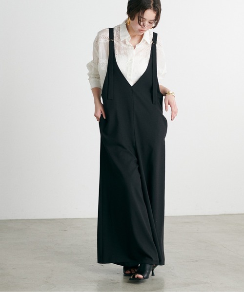 サロペット・オーバーオール・オールインワン louren vneck wide over all LARUTA サロペット オーバーオール 「LARUTA」Vネック