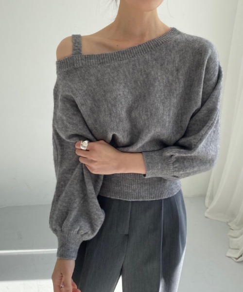 ニット セーター ONE SHOULDER ニットトップス レディース MOUSSY | ONE SHOULDER ニットトップス (ニット ) |SHEL'TTER