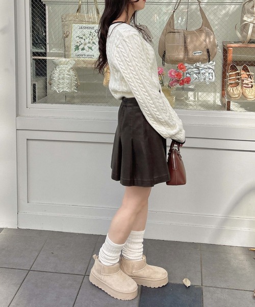ニット セーター INGA ニット / INGAALF KNIT WOMAN レディース INGNI ニット セーター くま刺しゅうケーブルニット／A