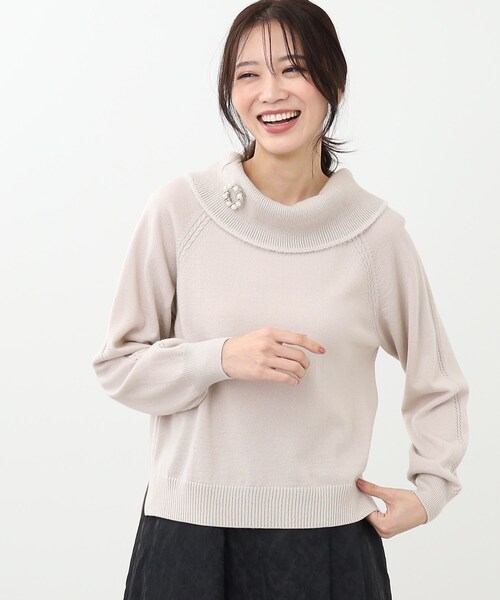 ニット セーター 「春SALE／手洗い可」華やかオフタートルニット レディース 春SALE／手洗い可】華やかオフタートルニット（ニット/セーター