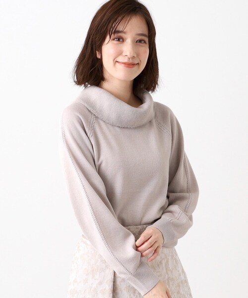 ニット セーター 「春SALE／手洗い可」華やかオフタートルニット レディース Reflect ニット セーター 「春SALE／手洗い可」華やかオフ