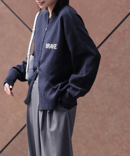 JOURNAL STANDARD カーディガン バックロゴニットジャケット