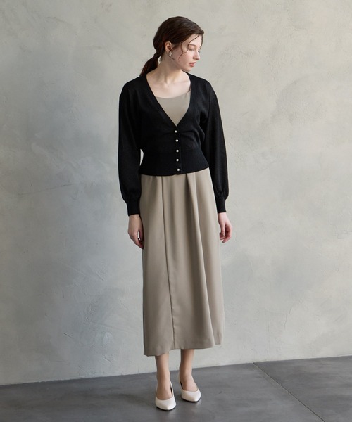 えいまー AIMER（エメ） カーディガン Vネックラメニットカーディガン