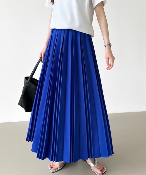 COCOMOMO スカート 「選べる2丈×カラー展開」 プリーツスカート ロング