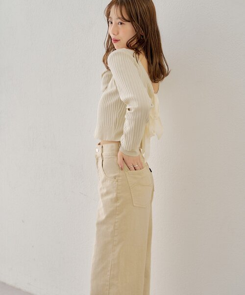 meyame ナイロンパンツ　べージュ セール】『4サイズ展開』new basic ストレートフィットデニム
