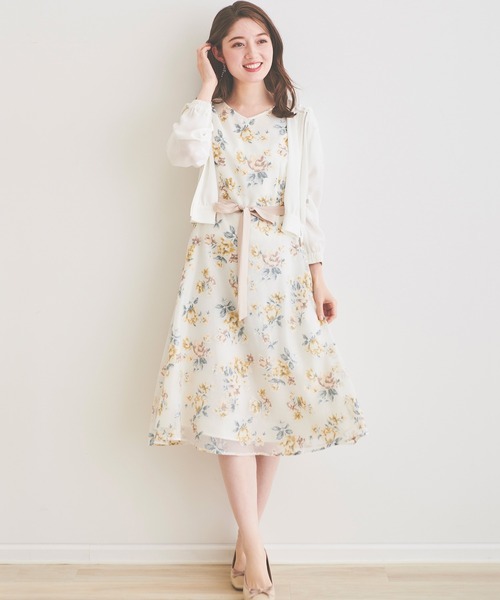 LAISSE PASSE 「LAISSE PASSE」 半袖ワンピース 38 ホワイト