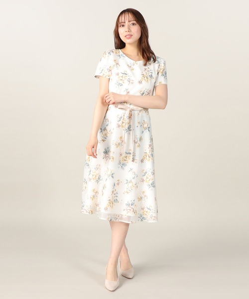 LAISSE PASSE 「LAISSE PASSE」 半袖ワンピース 38 ホワイト