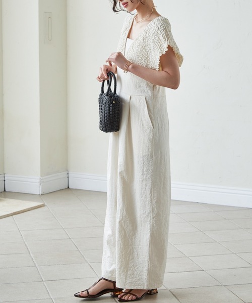【新品】FENNEL サロペット バックシャーリング フロントジップ 新品】FENNEL サロペット バックシャーリング フロントジップ