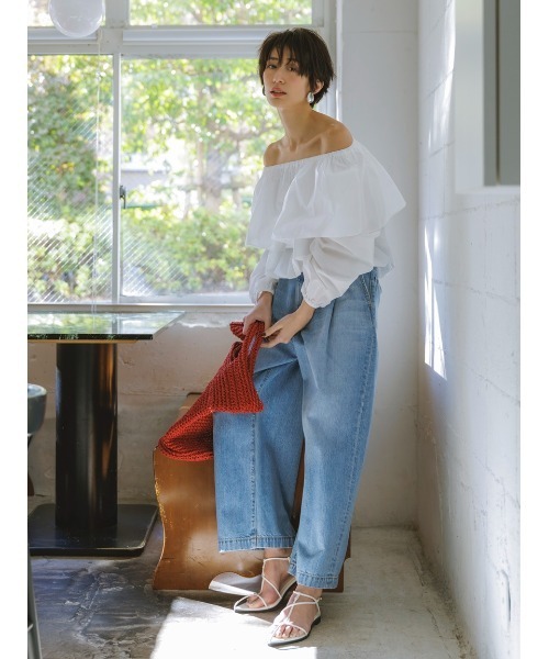Mila Owen ルーズフィットタックバギーデニムパンツ WEB限定00サイズ】ルーズフィットタックバギーデニムパンツ