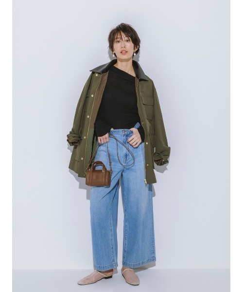 ミラオーウェン【新品】ルーズフィットタックバギーデニムパンツ　WEB限定00 WEB限定00サイズ】ルーズフィットタックバギーデニムパンツ