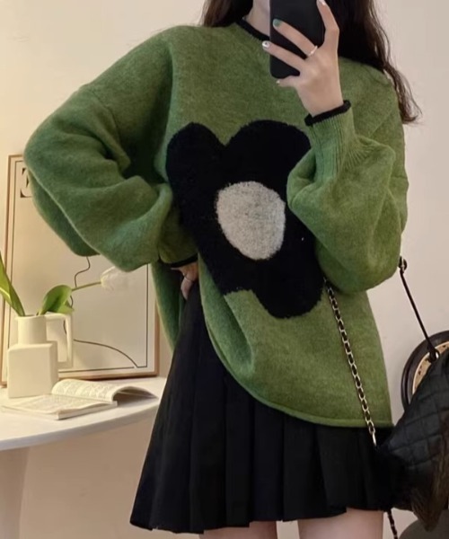 「DIAVEL」 長袖ニット M グリーン レディース_画像3