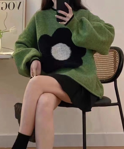 「DIAVEL」 長袖ニット M グリーン レディース_画像5