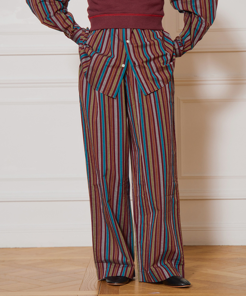 IENA LA BOUCLE パンツ BASERANGE/ベースレンジ MAROON MULTI