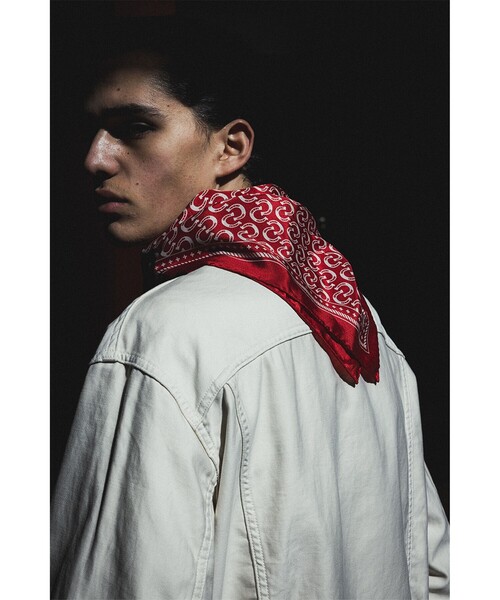 BEAMS F マフラー 「別注」REGAGLIA / シルク ジオメトリック柄