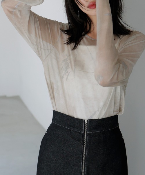 LIAN（リアン） tシャツ ニュアンスラメシアートップス レディース