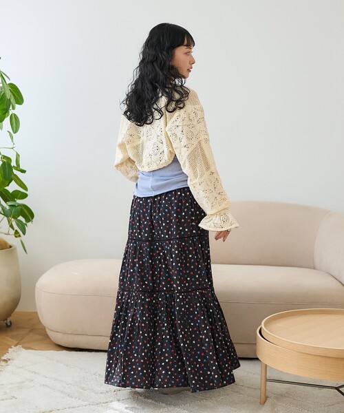 FREAK'S STORE スカート インド はしごレース ティアードマキシ