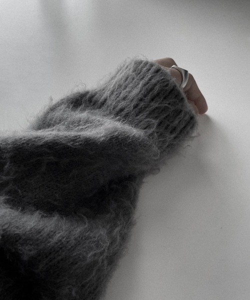 「RUUBON」 長袖ニット S ダークグレー メンズ_画像4