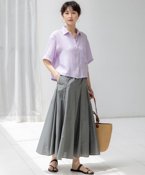 DOUBLE STANDARDCLOTHINGフレアロングスカートコットン38 DOUBLE STANDARDCLOTHINGフレアロングスカートコットン38 スカート