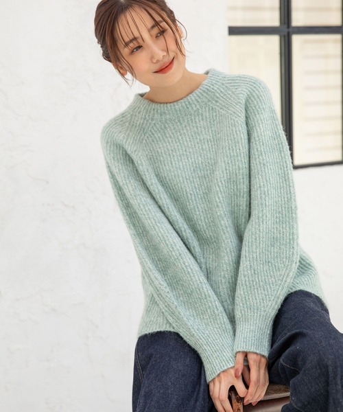 「GLOBAL WORK」 長袖ニット MEDIUM ブルー レディース_画像7