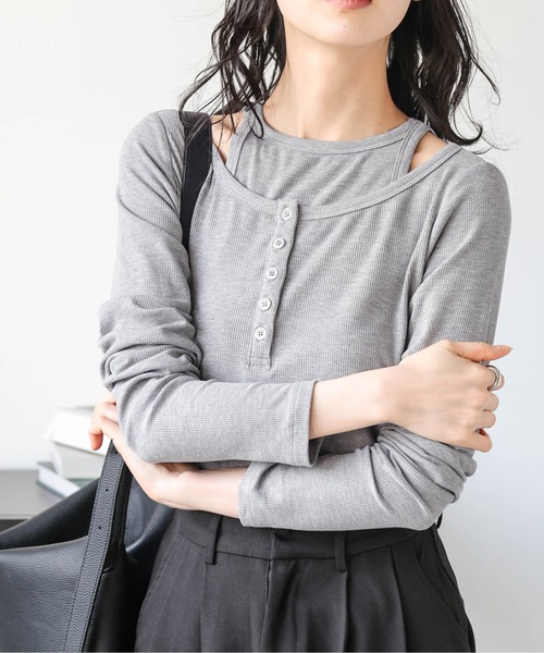 tシャツ アメスリ＆ヘンリーネックトップス レディース : ZOZOTOWN