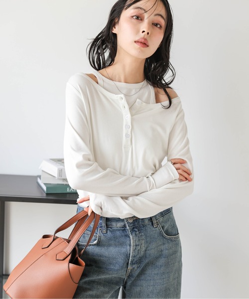 tシャツ アメスリ＆ヘンリーネックトップス レディース : ZOZOTOWN